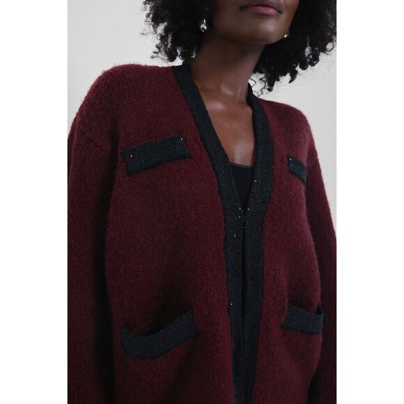 TUCKERNUCK Oxblood Boucle Fallon Cardigan Size XL NWT Retail $248 Tuckernuck - Picture 4 of 6